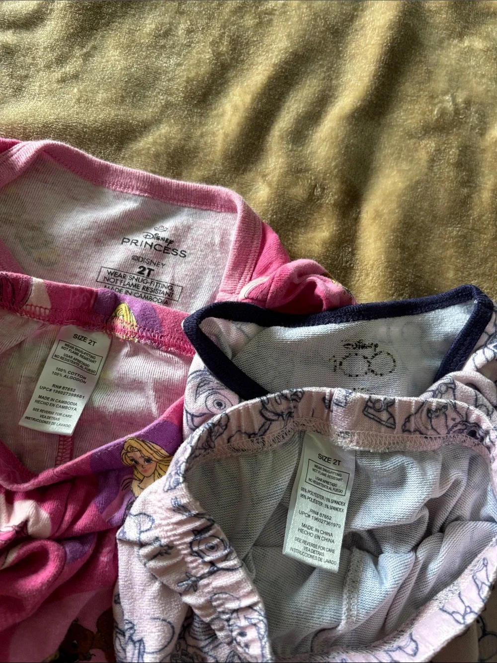 Toddler Two-Piece Pajama Sets - Pink Character & Navy Trim